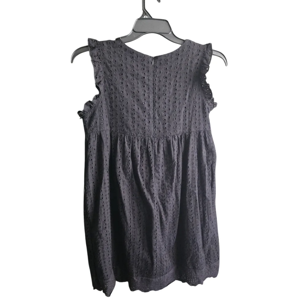 Impeccable Pig Black Eyelet Romper Mini Short Boho - Picture 9 of 10